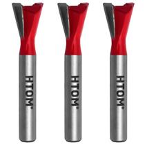 Kit 3 Fresa Rabo De Andorinha 1/2 Haste 1/4 Metal Duro Tupia