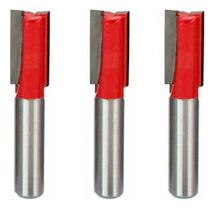 Kit 3 Fresa Reta 10Mm Haste 6Mm Corte Duplo Madeira Tupia