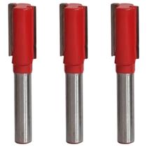 Kit 3 Fresa Reta Paralela 10Mm Haste 6Mm Metal Duro Tupia