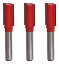 Kit 3 Fresa Reta Paralela 10Mm Haste 6Mm Metal Duro Tupia