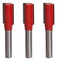 Kit 3 Fresa Reta Paralela 10Mm Haste 6Mm Metal Duro Tupia