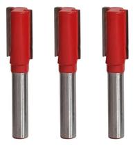 Kit 3 Fresa Reta Paralela 10Mm Haste 6Mm Metal Duro Tupia