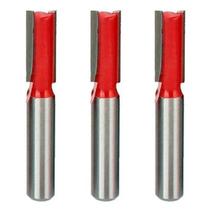 Kit 3 Fresas Reta 8mm Haste 6mm Corte Duplo Madeira Tupia Kit 3 Fresas Reta 8mm Haste 6mm Corte Duplo Madeira Tupia