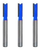 Kit 3 Fresas Reta De 6mm 2 Dentes De Metal Duro Para Tupia