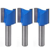 Kit 3 Fresas Retas Paralela 20Mm Haste 8Mm Metal Duro Tupia