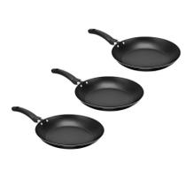 Kit 3 Frigideira Antiaderente Alumínio Não Gruda 20cm Preta