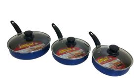 Kit 3 Frigideiras Antiaderente Com Tampa 18Cm, 20Cm, 22Cm