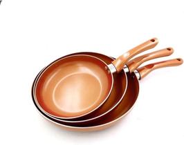 Kit 3 Frigideiras Tampa Vidrp Temperado 5 Peças Antiaderente