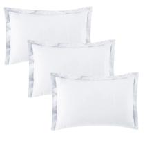 Kit 3 Fronhas 3 Abas 4cm Altenburg Toque Acetinado Aveludado Branco 50cm x 70cm