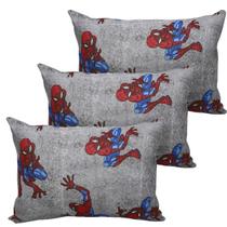 Kit 3 Fronhas Spider Man Infantil Homem Aranha Meninos 48cm x 68cm Portallar Kit 3 Fronhas Spider Man Infantil Homem Aranha Meninos 48cm x 68cm Portallar