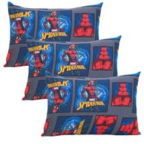 Kit 3 Fronhas Spider Man Infantil Homem Aranha Meninos 48cm x 68cm Portallar