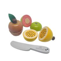 Kit 3 Frutas Em Madeira maracujá, Goiaba, Maçã e Faquinha