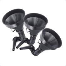 Kit 3 Funil Flexível Plástico 34cm Troca De Óleo Combustível