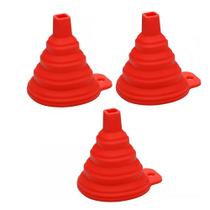 Kit 3 Funil Retrátil Dobrável Flexível Silicone Cozinha Kit 3 Funil Retrátil Dobrável Flexível Silicone Cozinha