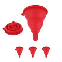 Kit 3 Funil Retrátil Dobrável Silicone Cozinha Limpa Fácil