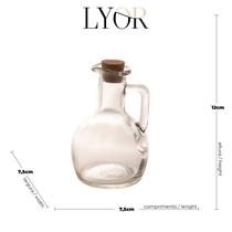 Kit 3 Galheteiro Garrafa Frasco De Vidro Porta Tempero Líquido Vinagre Azeite Suco Água Leite 180 250 e 580ml - Lyor -