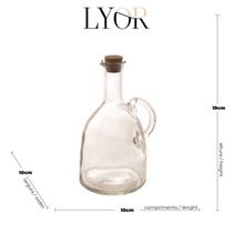 Kit 3 Galheteiro Garrafa Frasco De Vidro Porta Tempero Líquido Vinagre Azeite Suco Água Leite 180 250 e 580ml - Lyor -