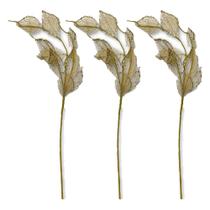 Kit 3 Galho Decorativo Natalino Dourado de Natal 60cm Tok da Casa
