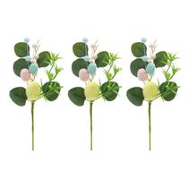 KIt 3 Galhos Com Mini Ovinhos Colorido 25cm Decoração Páscoa KIt 3 Galhos Com Mini Ovinhos Colorido 25cm Decoração Páscoa