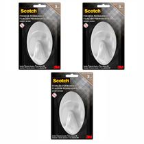 Kit 3 Gancho Adesivo Grande 3M Scotch Fixação Permanente Suporta até 3 kg