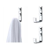Kit 3 Gancho Cabide Multiuso Porta Toalha Aço Cromado 2314 - Future
