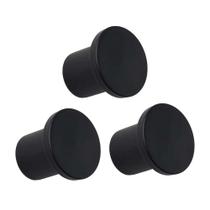 Kit 3 Gancho de Parede Pendurador de Resina Preto 5x4cm MEK