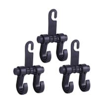 Kit 3 Gancho Suporte Veicular Bolsa Sacola Carro Organizador
