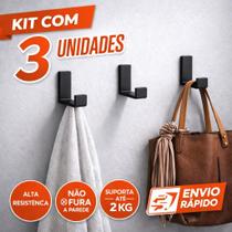kit 3 Ganchos adesivo Pendurador Sem Furo Multiuso Bolsa Toalha Banheiro