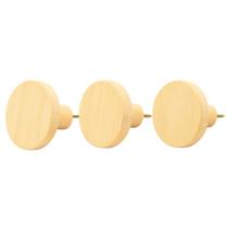 Kit 3 Ganchos Cabideiro de Madeira Pinus Pendurador Parede Redondo Bolsas Casacos Kit 3 Ganchos Cabideiro de Madeira Pinus Pendurador Parede Redondo Bolsas Casacos