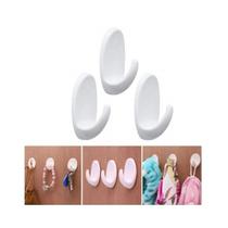 Kit 3 ganchos de Parede Adesivos Forte 1,5Kg Multiuso Plástico Resistente
