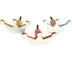 Kit 3 Ganchos de parede Mdf laminado Coroa 3 cores