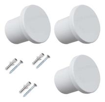 Kit 3 Ganchos Parede Pendurador Redondo Aluminio Resistente -