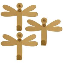 Kit 3 Ganchos Penduradores 8cm Libélula Dourada Carbono Luft Masutti Decorativo de Parede Enfeite Kit 3 Ganchos Penduradores 8cm Libélula Dourada Carbono Luft Masutti Decorativo de Parede Enfeite