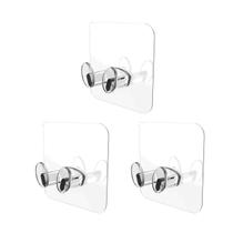 Kit 3 Ganchos Soquete Adesivo Multiuso Organizador 6x6cm