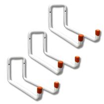 Kit 3 Ganchos Suporte De Aço Multiuso Para Parede para Bike Escada Mangueira - Máximo 20kg - Bestfer