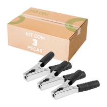 Kit 3 Garra Jacaré 200 Amp Preto 14,1cm