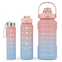 Kit 3 Garrafa Água Squeeze Adesivo Lembrete Rosa e Azul 2L Kit 3 Garrafa Água Squeeze Adesivo Lembrete Rosa e Azul 2L