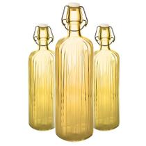 Kit 3 Garrafa De Vidro Água Suco Refrigerante 1l Colorida Kit 3 Garrafa De Vidro Água Suco Refrigerante 1l Colorida
