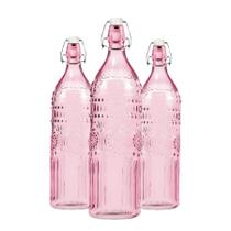 Kit 3 Garrafa De Vidro Água Suco Refrigerante 1l Colorida Kit 3 Garrafa De Vidro Água Suco Refrigerante 1l Colorida