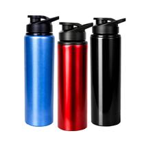 Kit 3 Garrafa Esportiva Shakers Fitness 750ml Tampa Flip Squeeze Academia Garrafinha Portátil Alumínio