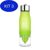 Kit 3 Garrafa Infusora Detox H2O Drink More Water Espremedor 650Ml