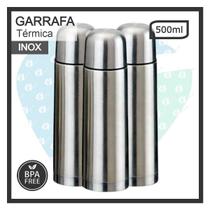 Kit 3 Garrafa térmica Com Tampa Dosadora 500ml Squeeze Inox