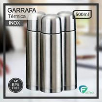 Kit 3 Garrafa térmica Com Tampa Dosadora Squeeze Inox 500ml