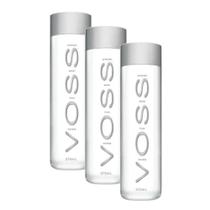 Kit 3 Garrafas Água Voss Sem Gás 375ml Original Mineral Premium Vidro Estilo Sofisticado