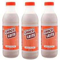 Kit 3 Garrafas Bebida Láctea Chocolate Choco Leite 880ml Original Pronta Para Beber