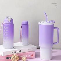 Kit 3 Garrafas Copo Para Carro 240ml + 500ml + 1200ml