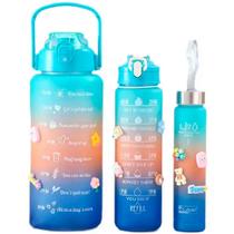 Kit 3 Garrafas D'água Motivacional Squeeze Academia Kit 3 Garrafas D'água Motivacional Squeeze Academia