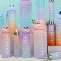 Kit 3 garrafas de água motivacional adesivo 3D - Filó Modas