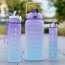 Kit 3 Garrafas De Água Motivacional Booglee 2 Litros 800mL 200mL - Athlanta