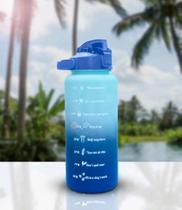 Kit 3 garrafas de água prática e portátil motivacional degrade